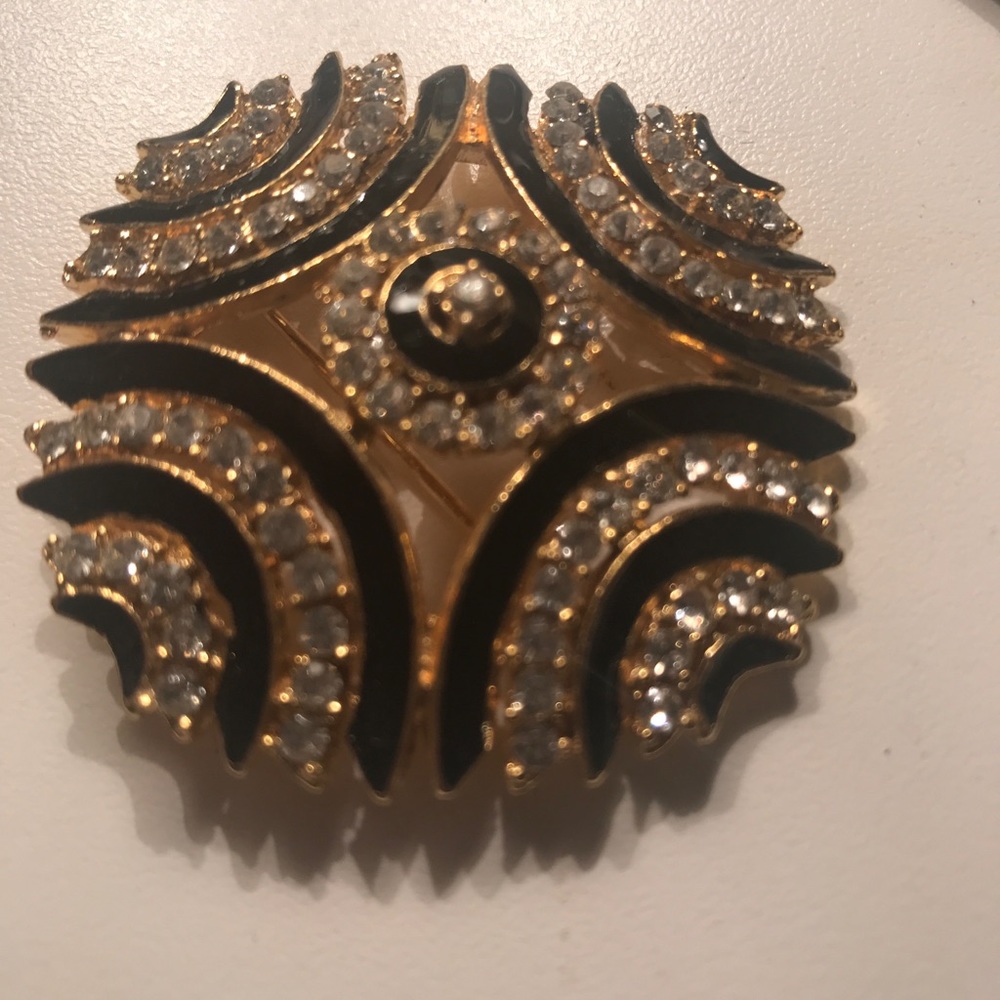 Brooch Dressy Crydtal and Black new item